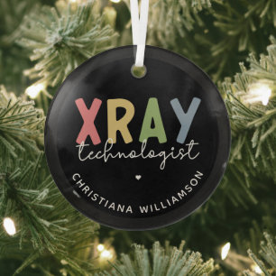 Custom Xray Technologist X-ray Tech Gifts Glass Ornament