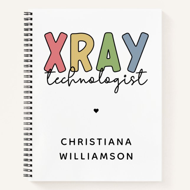 Custom Xray Technologist X-ray Tech Gifts Notebook (Front)