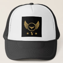Custom Y letter Gold Eagle wings White and Black