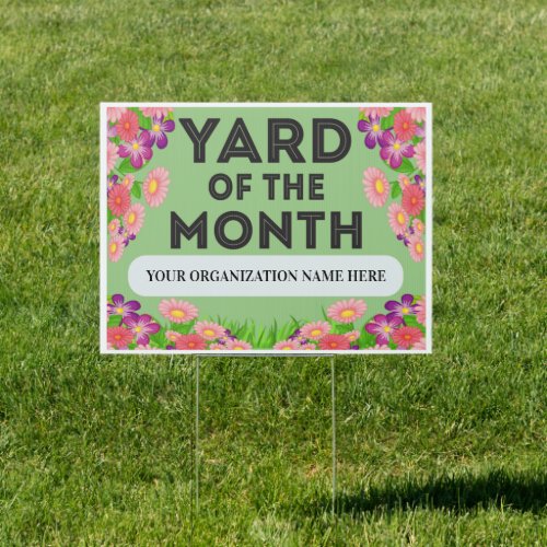 Custom Yard of the Month Award Sign