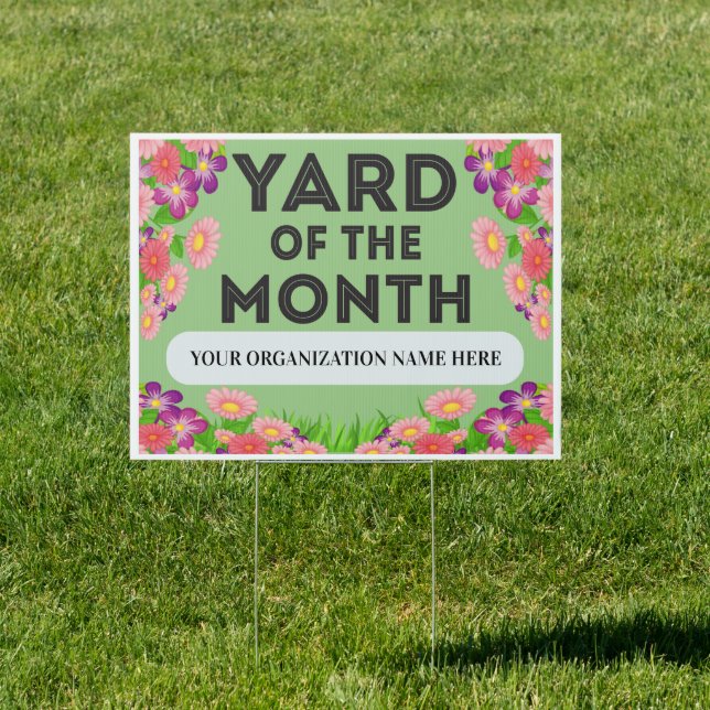 Custom Yard of the Month Award Sign (Insitu)