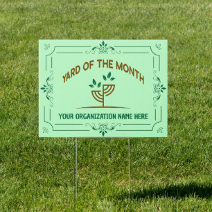 Custom Yard of the Month Award Sign