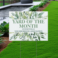 Custom Yard of the Month Club Award Winner HOA