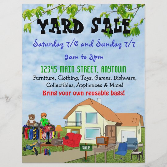 Custom Yard Or Garage Sale Flyers