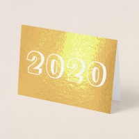 Custom Year 2020 Happy New Year Numbers Foil Card