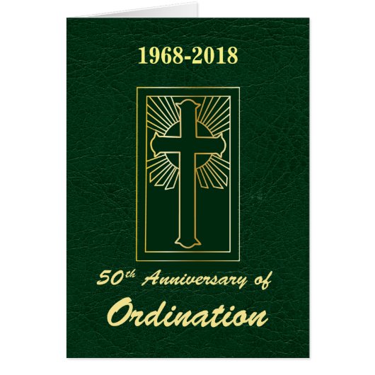 Custom Year 50th Anniversary of Ordination Green (Front)