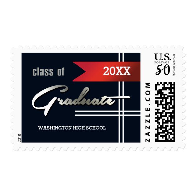 Custom Year And School Graduation Postage Stamps