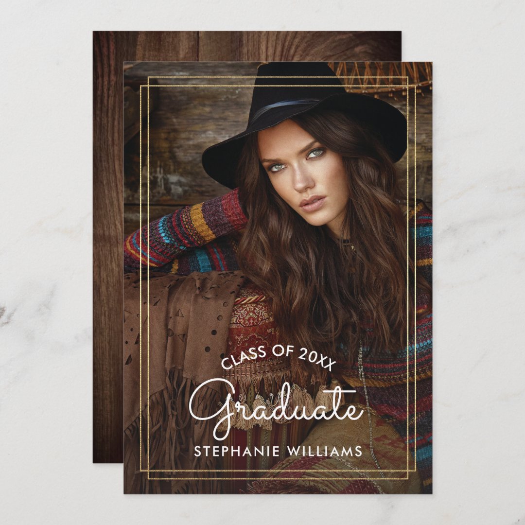 Custom Year Barn Wood Graduation Party Invitations Zazzle