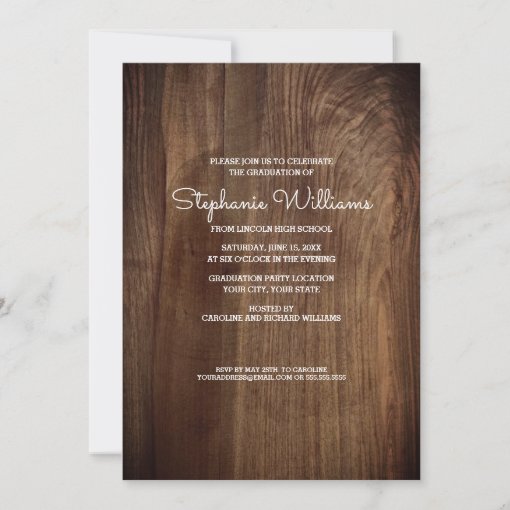 Custom Year Barn Wood Graduation Party Invitations Zazzle