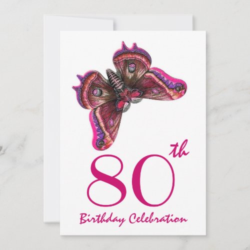 Custom Year Birthday Party Invite Purple Butterfly