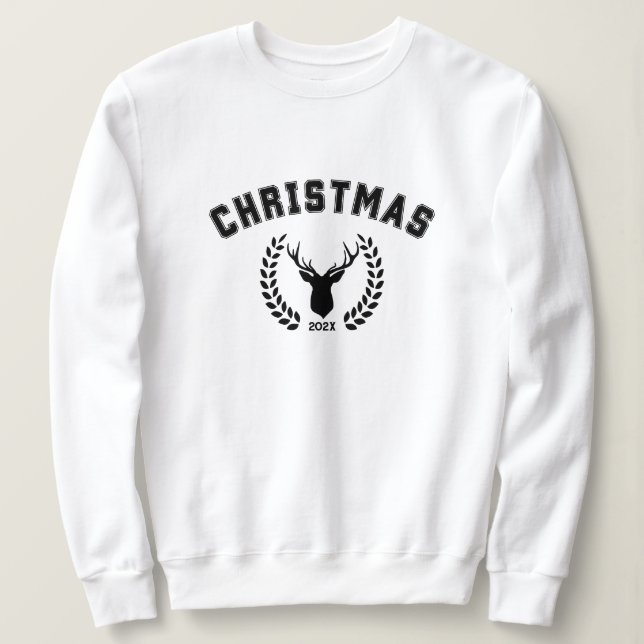 Custom Year black and white Christmas Sweater (Design Front)