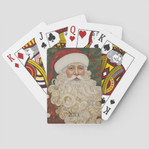 Custom Year Boho Santa Claus Poker Cards