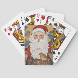 Custom Year Boho Santa Claus Poker Cards