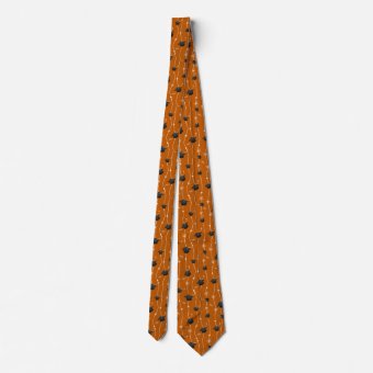 Custom Year Burnt Orange Grad Caps & Ribbon Neck Tie | Zazzle