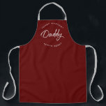 Custom Year Chef Master Daddy Red Personalized  Apron<br><div class="desc">Celebrate your favorite cook with this personalized “Chef Master Daddy” apron,  featuring a bold modern script and customizable “Since” year. Perfect for grilling dads,  kitchen pros,  new fathers,  and Father’s Day gifting. Add your own text to create a thoughtful,  practical present he’ll love wearing while cooking up family favorites.</div>