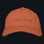 Custom Year Decade Born Birthday 80s Quote Unique Embroidered Baseball Cap<br><div class="desc">Celebrate your 80s roots with this trendy embroidered baseball cap featuring the simple yet bold "Made in the 80s" text. With a minimalist retro design and customizable thread color, this cap is perfect for casual outings, nostalgic get-togethers, or just showing off your love for all things 80s. Ideal for anyone...</div>
