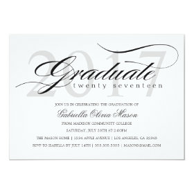 Custom Year Elegant Graduate | Graduation Party Card