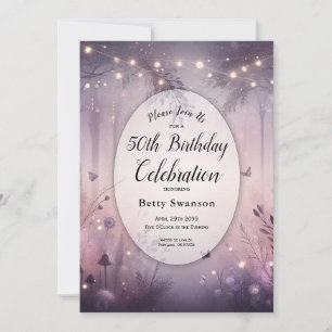 Custom Year Ethereal Fairy Lights Forest Birthday Invitation