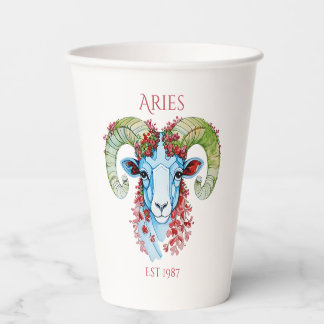 Custom Year Floral Aries Paper Cup