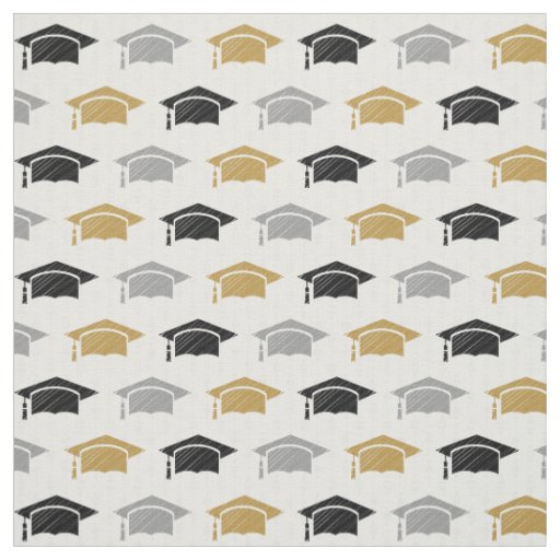 Custom Year Graduation Cap Trio Pattern Fabric