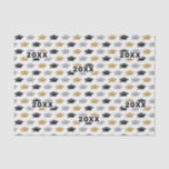 Custom Year Graduation Cap Trio Pattern Tissue Paper