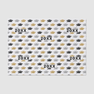 Custom Year Graduation Cap Trio Pattern Tissue Paper