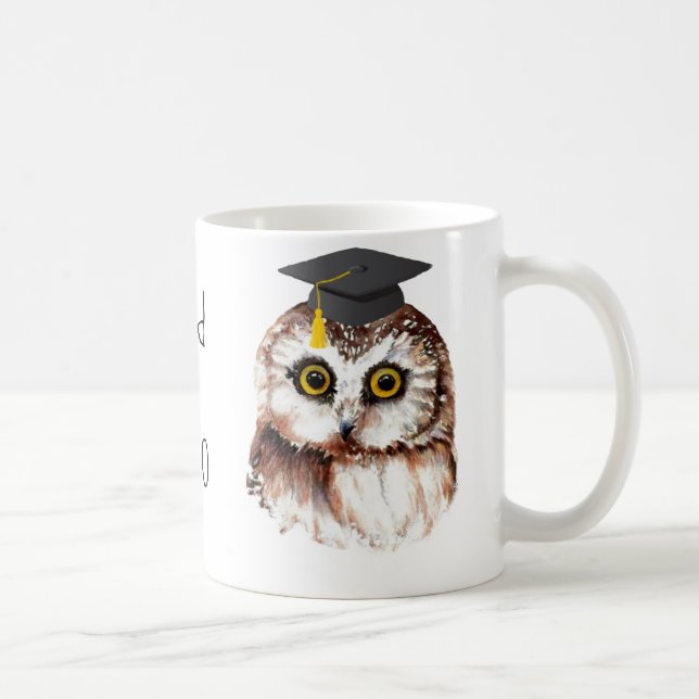 Custom Year Graduation Fun Wise Owl Coffee Mug (Right)