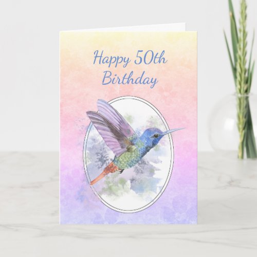 Custom Year Happy Birthday 50th Hummingbird Bird Program