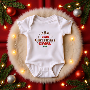 Custom Year Holiday Christmas Crew Baby Bodysuit