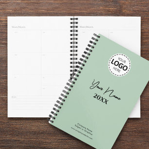 Custom Year, Logo, Name and Text, Olive Diary Planner