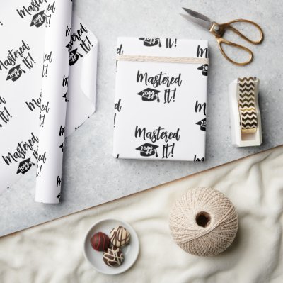 Custom Year Masters Degree Graduation Mastered It Wrapping Paper