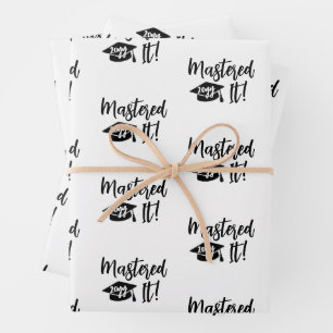Custom Year Masters Degree Graduation Mastered It Wrapping Paper Sheets
