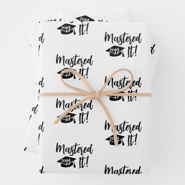 Custom Year Masters Degree Graduation Mastered It Wrapping Paper Sheets (In situ)