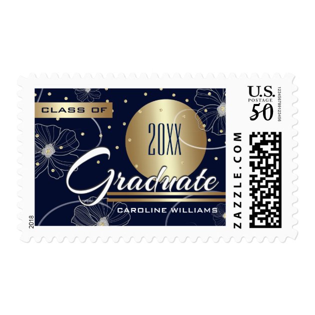 Custom Year & Name Graduation Postage Stamps