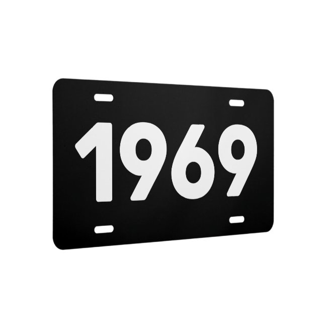 Custom year number car license plate 1969 | Zazzle