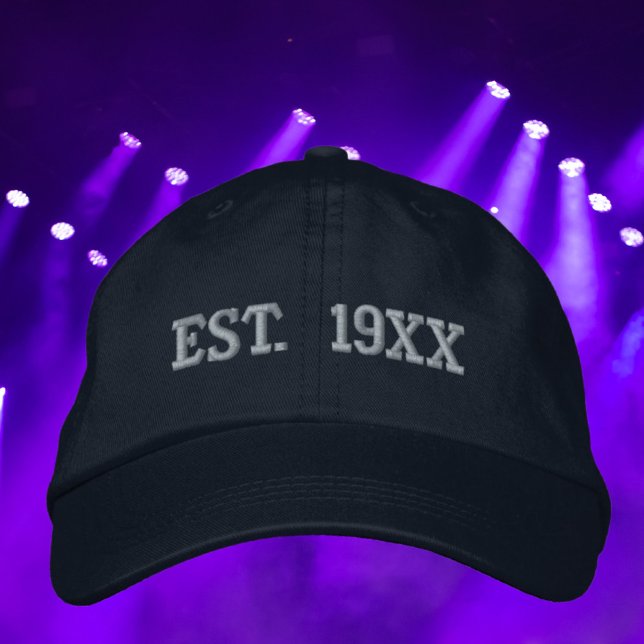 Custom Year of birth birthyear est.  Embroidered Baseball Cap (Creator Uploaded)
