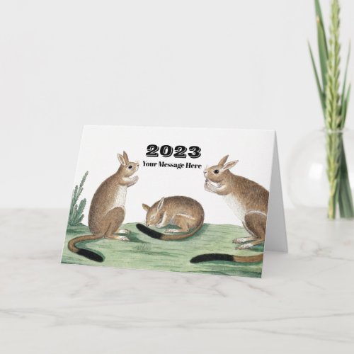 Custom Year of the Rabbit 2023 Cute Family Card 