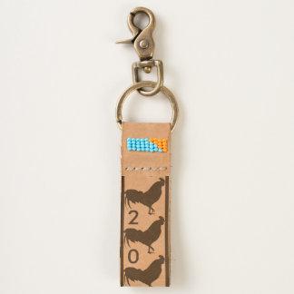 Custom Year of the Rooster Chinese Zodiac Keychain