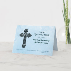 Custom Year Ordination Anniversary Priest, Ornate Card