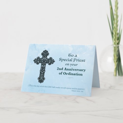 Custom Year Ordination Anniversary Priest Ornate Card