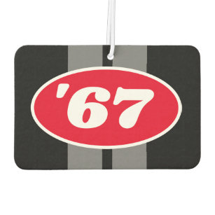 Race Car Air Fresheners Zazzle Custom Year Racing Stripes Logo Hot Rod Muscle Car Air Freshener