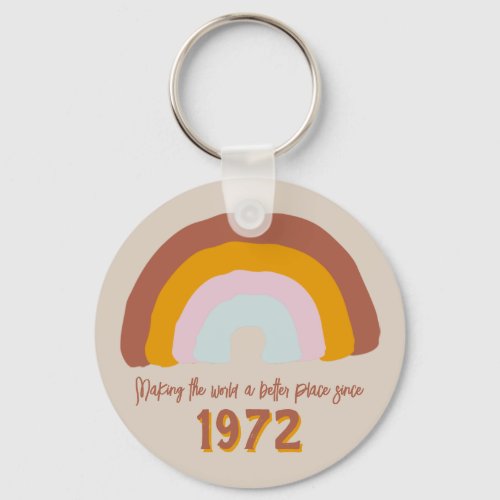 Custom Year Rainbow Making World a Better Place Keychain