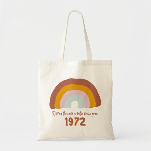 Custom Year Rainbow Making World a Better Place Tote Bag (Front)