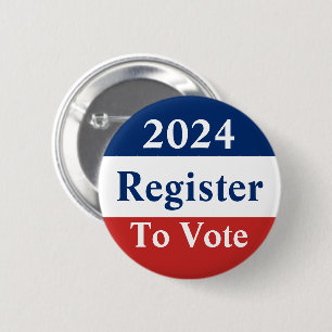 Custom Year Red White and Blue Register to Vote Button