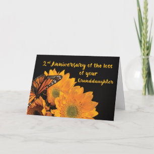 Custom Year Second Anniversary Loss Granddaughter Card