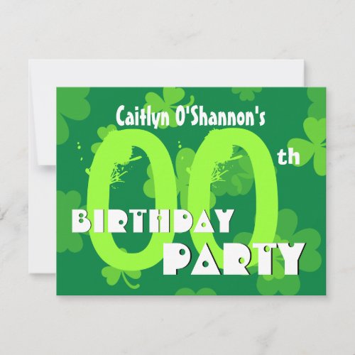 Custom Year Shamrocks Birthday Party V01 Invitation
