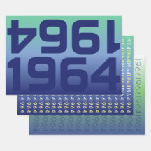 Custom Year Space Blue Gradient Wrapping Paper Set
