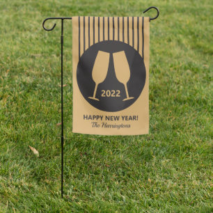 Custom year & text Champagne Garden Flag