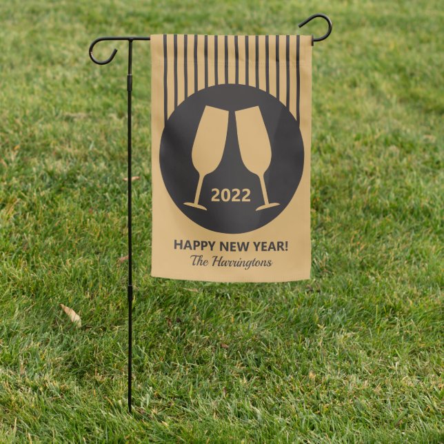 Custom year & text Champagne Garden Flag (In SItu)