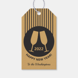 Custom year &amp; text Champagne gift tags